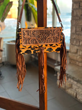 Load image into Gallery viewer, Cowhide + Genuine Leather Crossbody Purse
