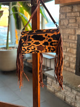 Load image into Gallery viewer, Cowhide + Genuine Leather Crossbody Purse
