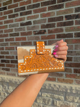Load image into Gallery viewer, Cowhide + Tooled Leather Wallet
