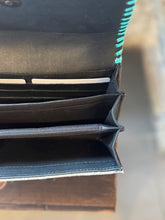Load image into Gallery viewer, Turquoise Tooled Leather Crossbody Wallet
