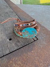 Load image into Gallery viewer, Silver Jasper Leather Wrap Bracelet
