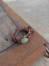 Load image into Gallery viewer, Natural Turquoise + Jasper Wrap Bracelet
