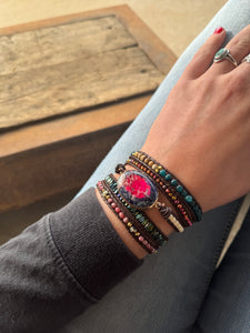 Jasper + Apatite Wrap Bracelet