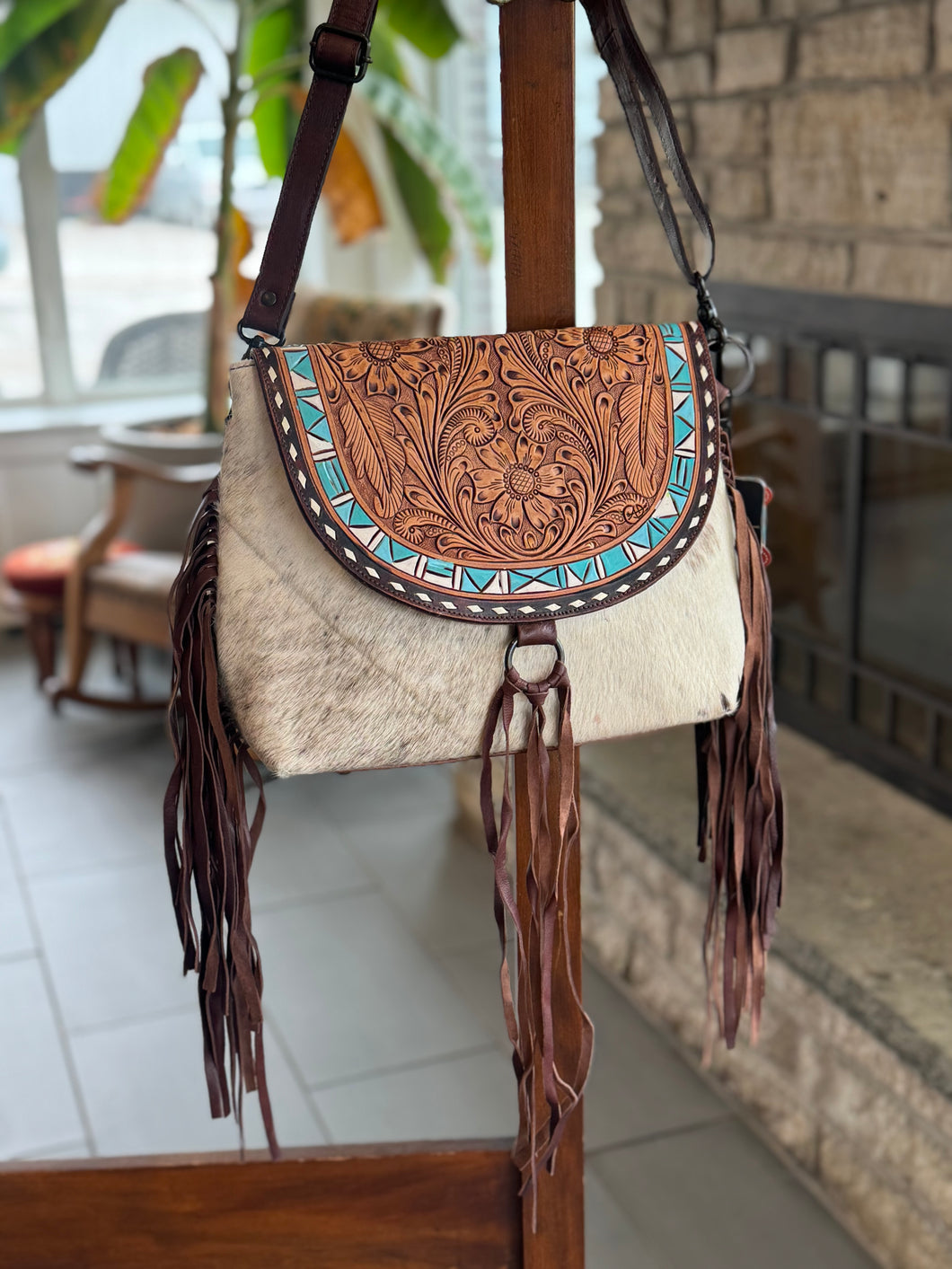 Fringe Messenger Crossbody Bag