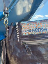 Load image into Gallery viewer, Western Cowhide Crossbody Fringe Purse
