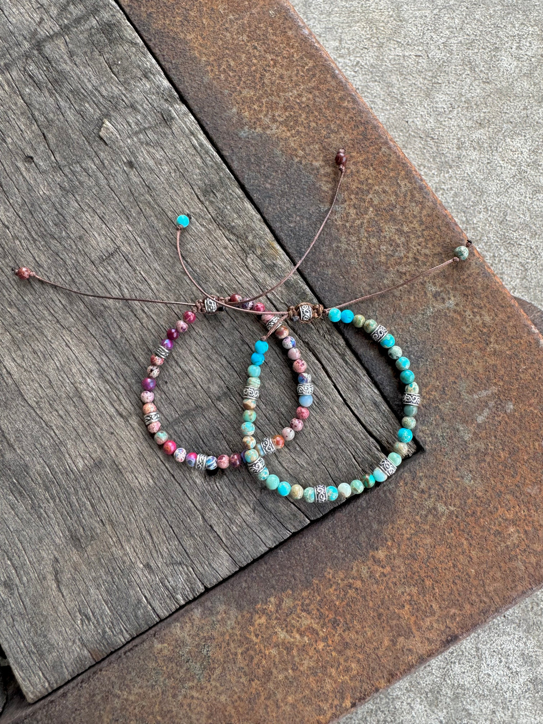 Jasper Stone Adjustable Beaded Bracelet