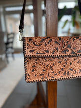 Load image into Gallery viewer, Genuine Leather Hand Tooled Crossbody Bag
