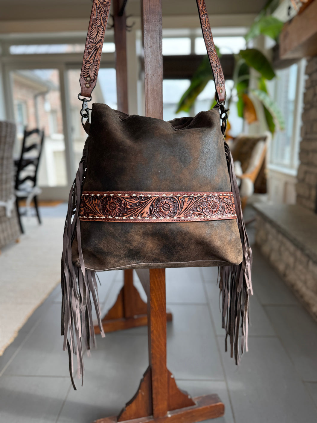 Large Crossbody Genuine Leather Bag