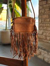 Load image into Gallery viewer, Genuine Leather Fringe Crossbody Purse
