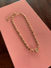 Load image into Gallery viewer, Crystal Bezel Pendant Dot Chain Necklace
