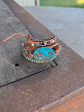 Load image into Gallery viewer, Silver Jasper Leather Wrap Bracelet
