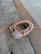 Load image into Gallery viewer, Purple Quartz + Pearl Beaded Wrap Bracelet
