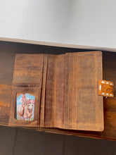 Load image into Gallery viewer, Cowhide + Tooled Leather Wallet
