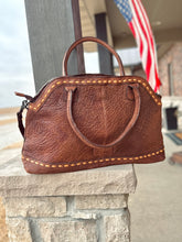 Load image into Gallery viewer, Floral Carving Leather Crossbody Tote Bag
