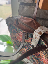 Load image into Gallery viewer, Floral Cowhide Tote Bag
