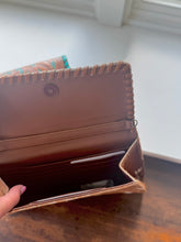 Load image into Gallery viewer, Cowhide + Tooled Leather Crossbody Wallet
