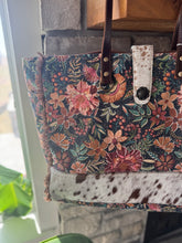 Load image into Gallery viewer, Floral Cowhide Tote Bag
