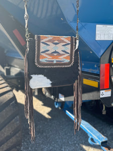 Western Cowhide Crossbody Fringe Purse